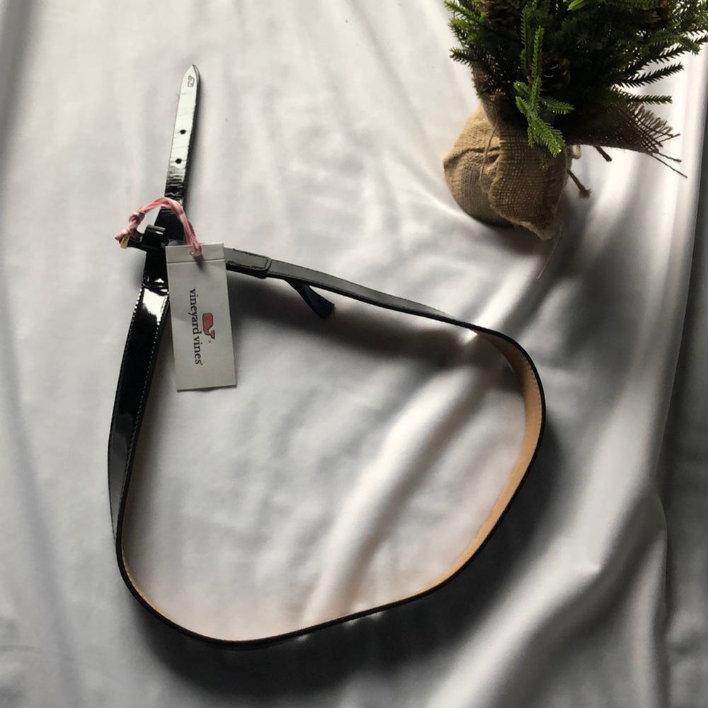 Vineyard vines black leather belt
